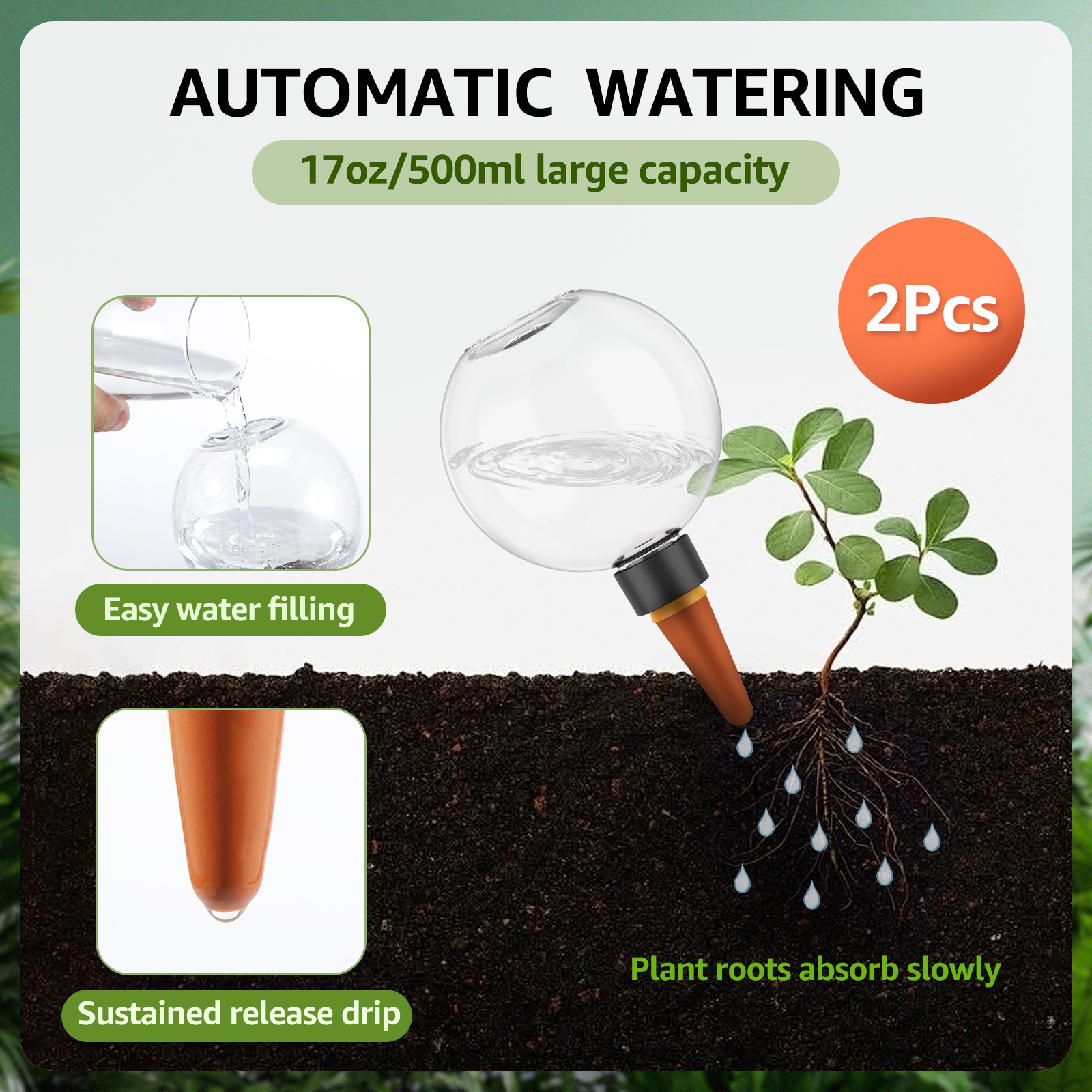 2/4Pcs 500ML Automatic Drip Ir - Self Watering Insert ulasan dan harga