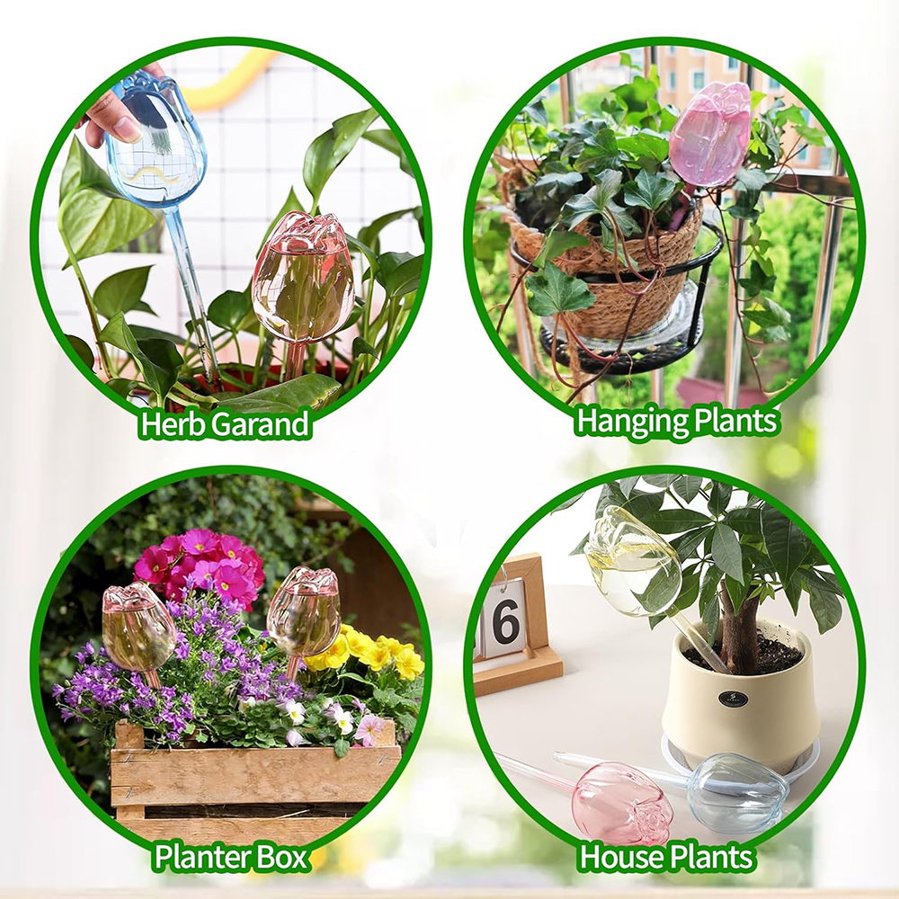 2/4pcs Tulip-Shaped Self-Water - Self Watering Insert ulasan dan harga