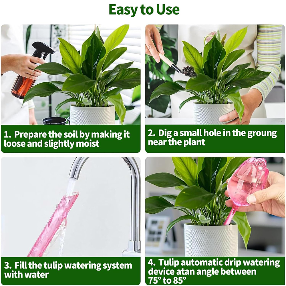2/4pcs Tulip-Shaped Self-Water - Self Watering Insert ulasan dan harga