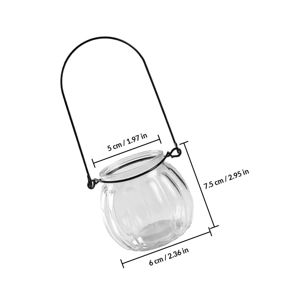 6Pcs Transparent Hanging Glass - Propagation Station Vase ulasan dan harga