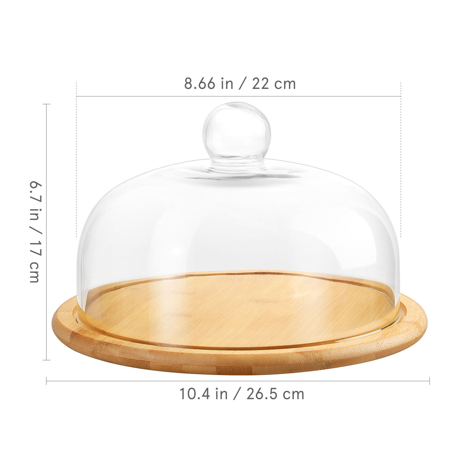 1Set Cake Holder Glass Dome Co - Plastic Dome Clear ulasan dan harga