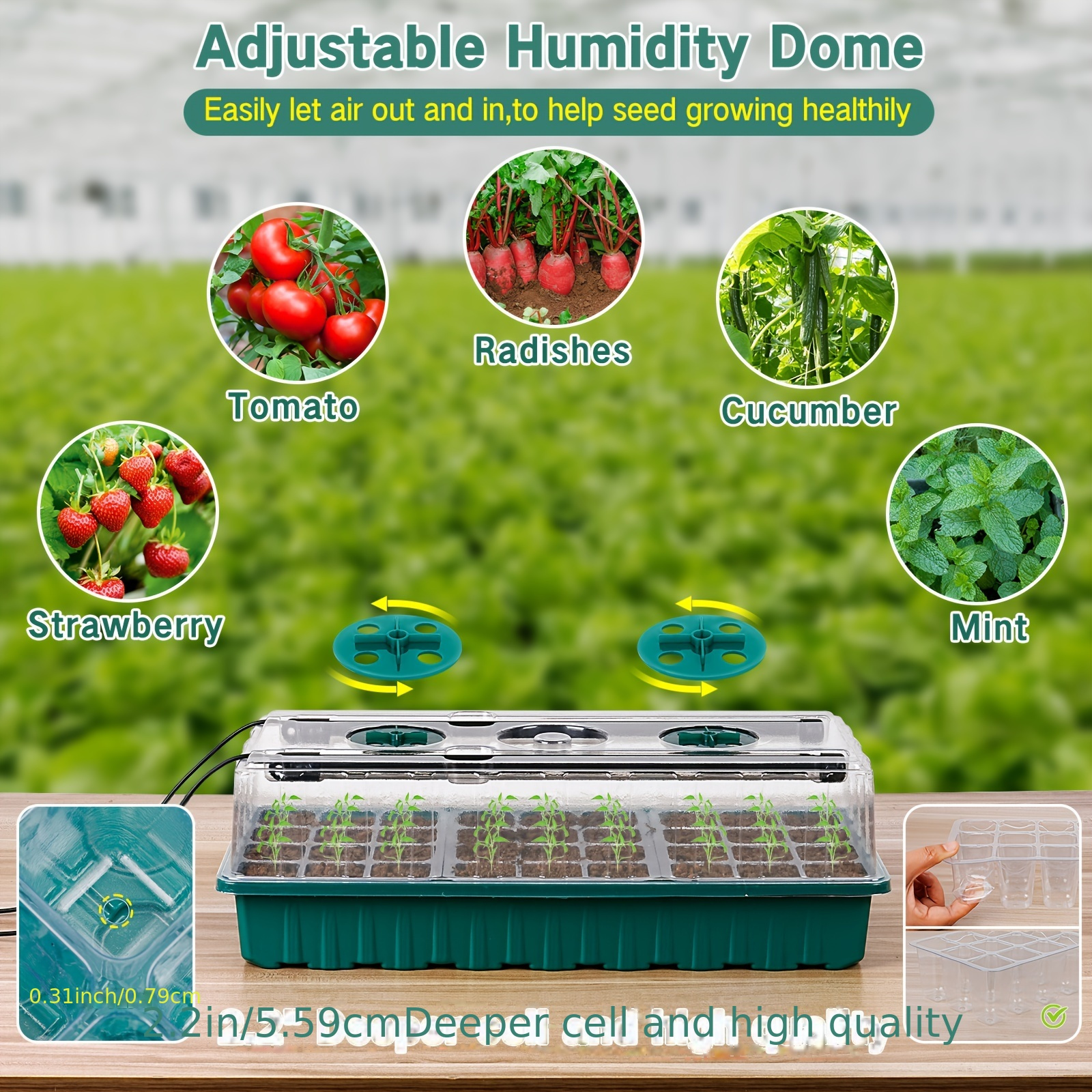 2PCS 72-Cell Seed Growing Kit  - Humidity Dome Kit ulasan dan harga